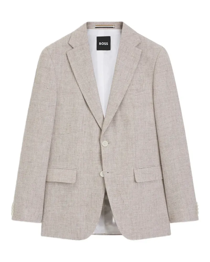 HUGO BOSS marl-effect single-breasted blazer - Nude Nude