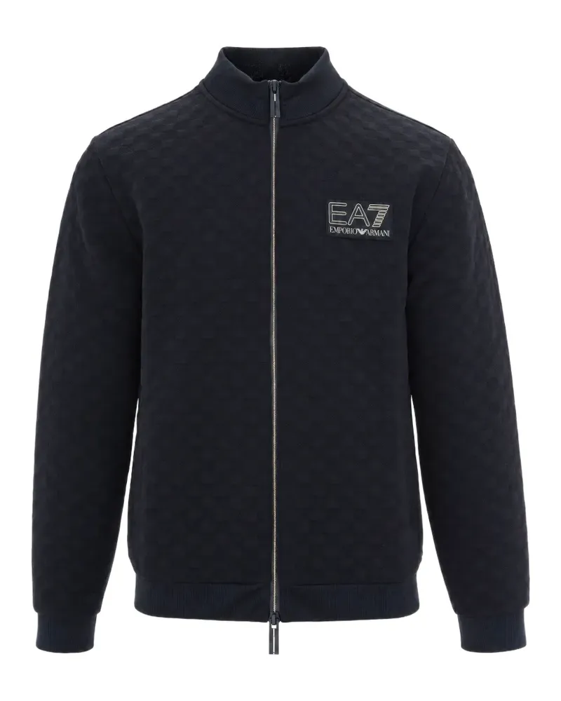 EA7 textured zip-up sweatshirt - Schwarz Schwarz