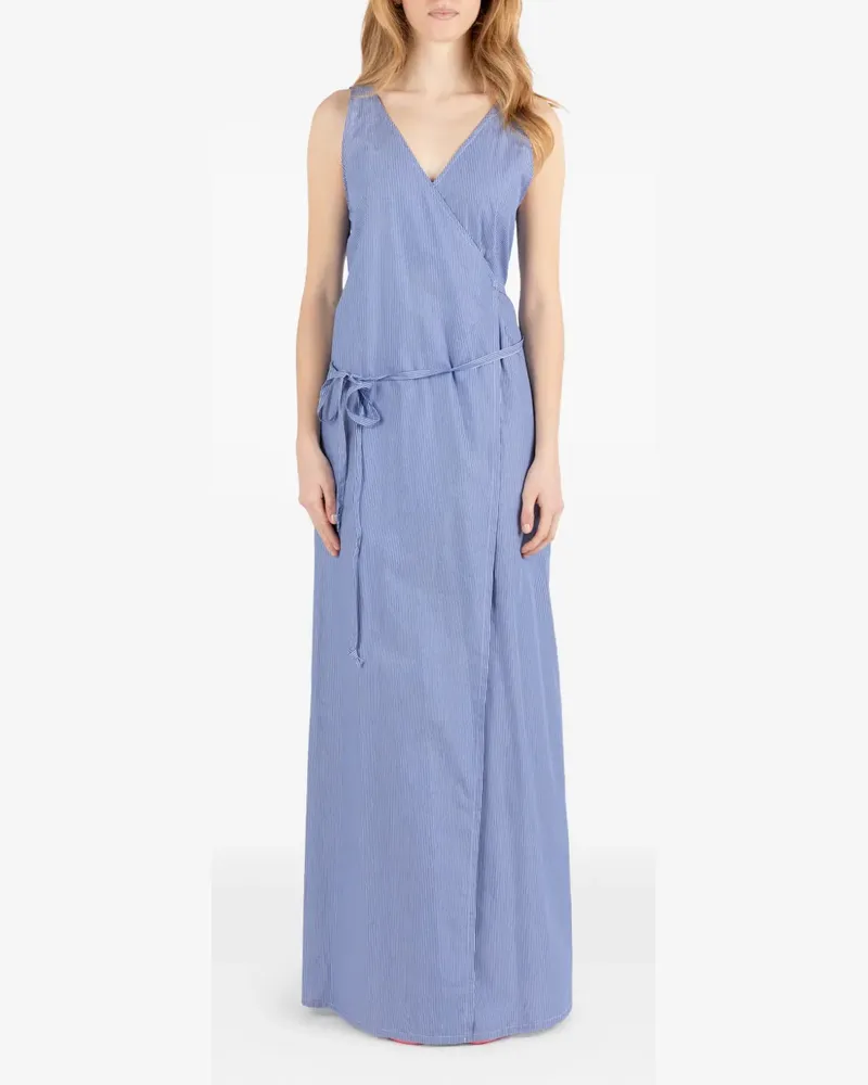 Société Anonyme 92 striped V-neck maxi dress - Blau Blau