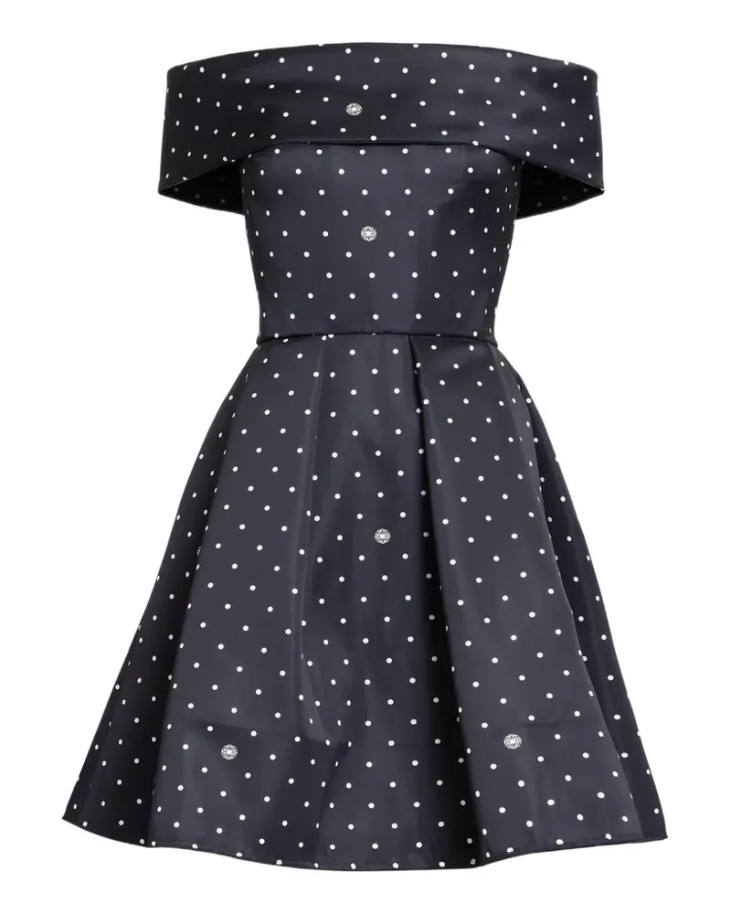 Elie Saab polka-dot off-the-shoulder dress - Blau Blau