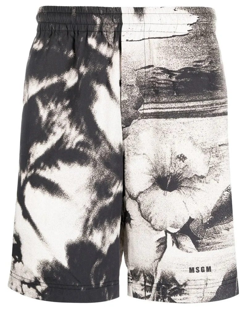 MSGM Joggingshorts mit grafischem Print - Schwarz Schwarz