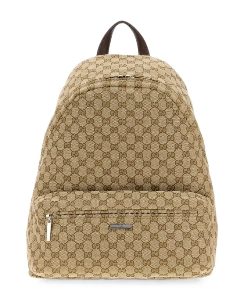 Gucci large GG Tag monogram backpack - Nude Nude