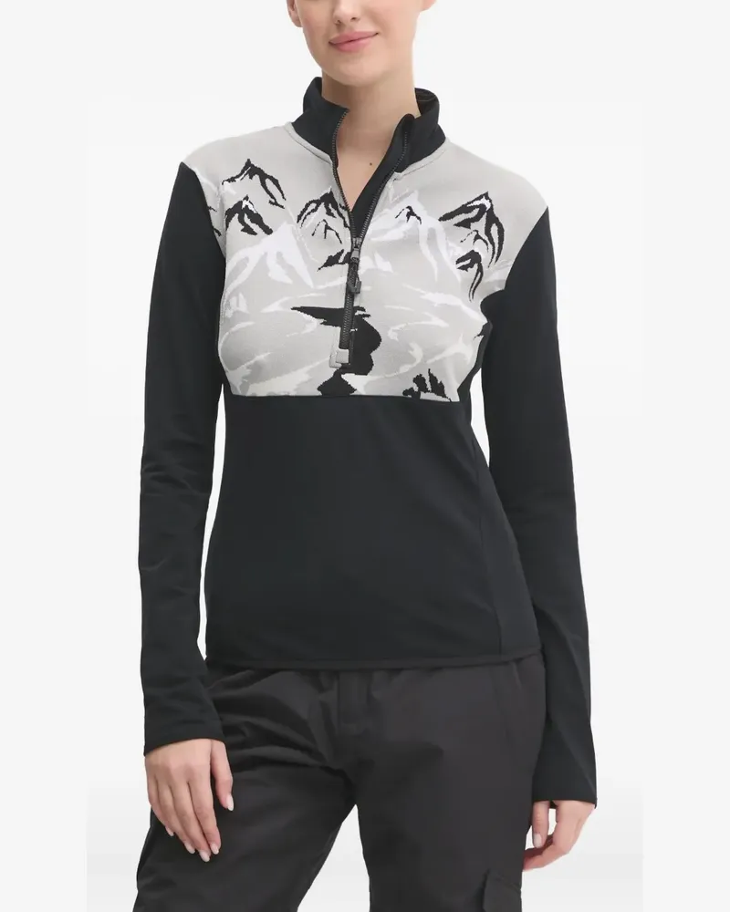 EA7 patterned-jacquard top - Schwarz Schwarz