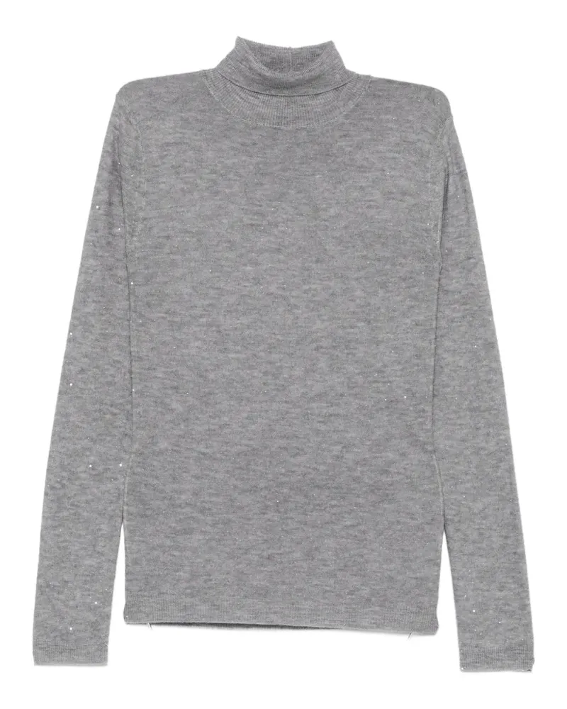 Fabiana Filippi Rollkragenpullover mit Pailletten - Grau Grau