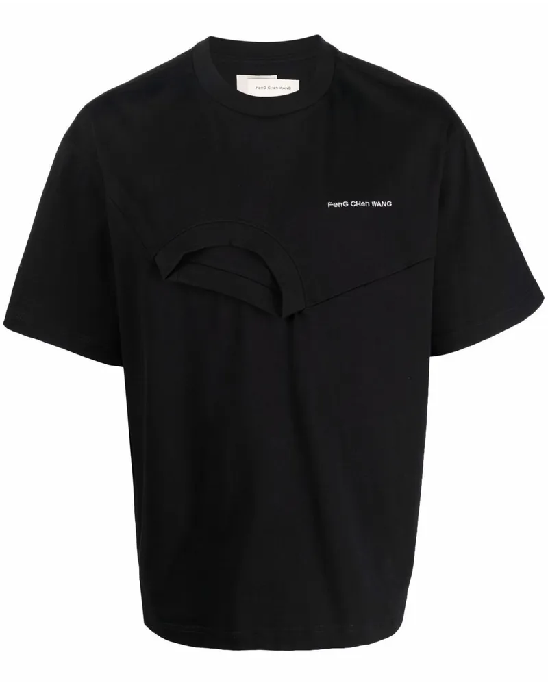 Feng Chen Wang T-Shirt im Layering-Look Schwarz