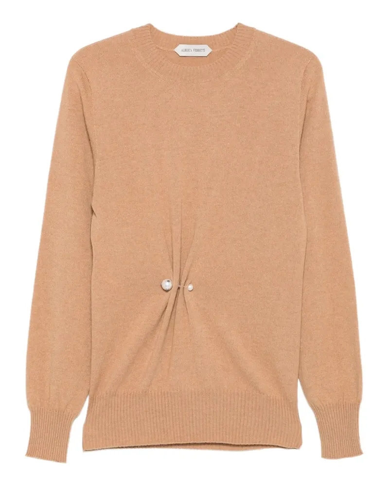 Alberta Ferretti Kaschmirpullover mit Nadelverzierung - Braun Braun