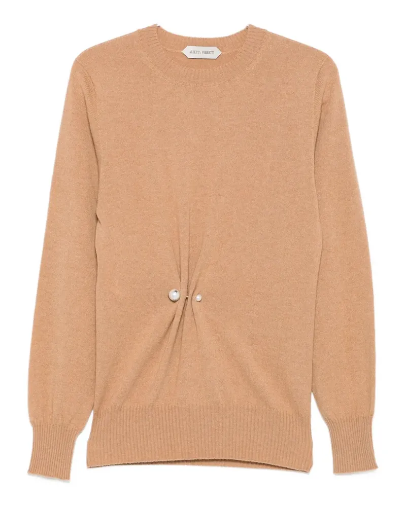 Alberta Ferretti Kaschmirpullover mit Nadelverzierung - Braun Braun