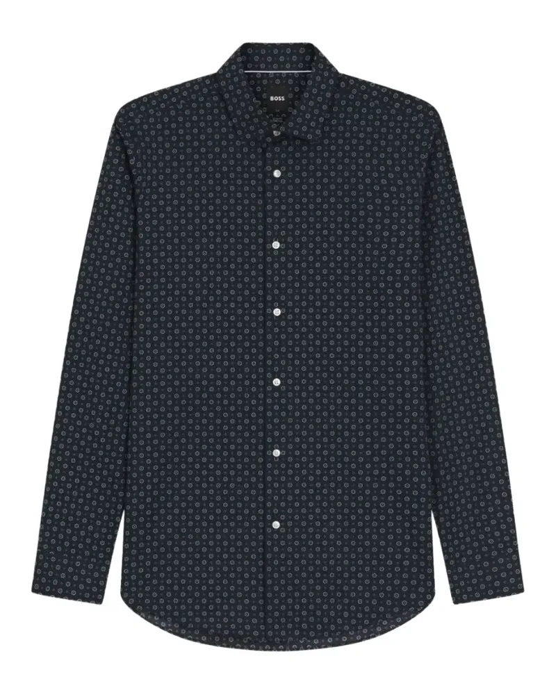 HUGO BOSS Hemd mit geometrischem Print - Blau Blau