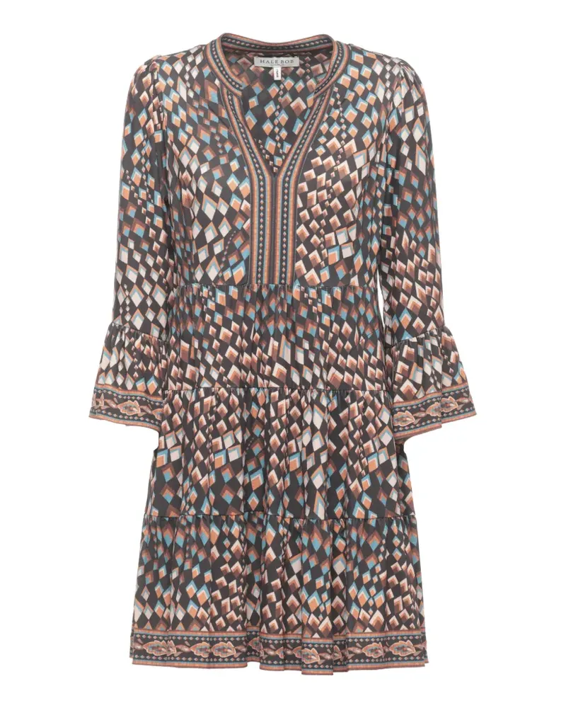 Hale Bob Annika Kleid mit geometrischem V-Ausschnitt - Schwarz Schwarz