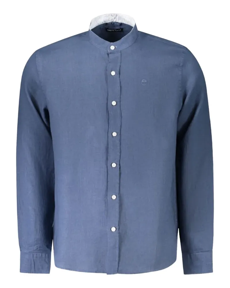 North Sails band-neck linen shirt - Blau Blau