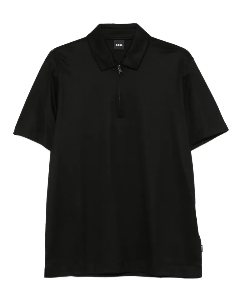 HUGO BOSS zip polo shirt - Schwarz Schwarz