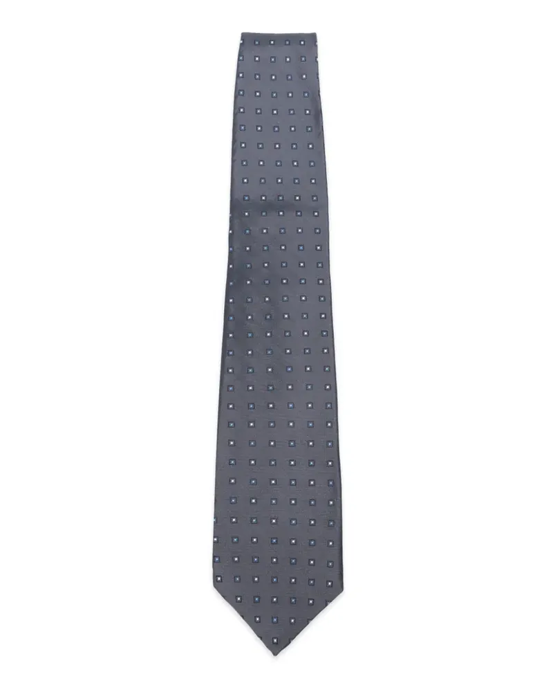 Kiton Geometrisch gemusterte Krawatte - Grau Grau