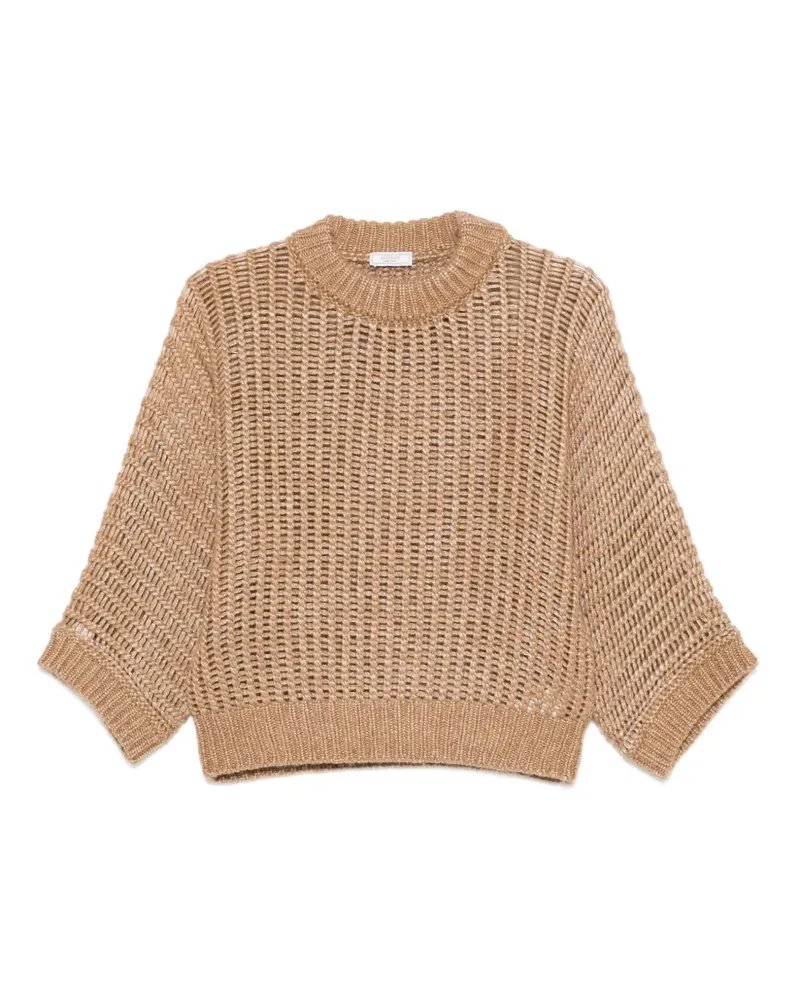 Peserico Pullover mit Lochstrickmuster - Nude Nude