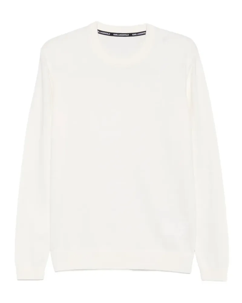 Karl Lagerfeld logo-embroidered crew-neck sweater - Weiß Weiß
