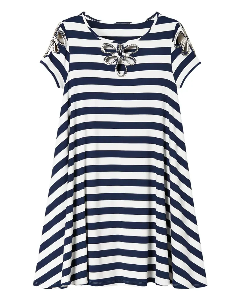 Twin-Set Minikleid mit Jacquardstickerei - Weiß Weiß