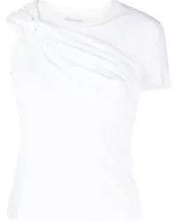 Blumarine Drapiertes T-Shirt Weiß