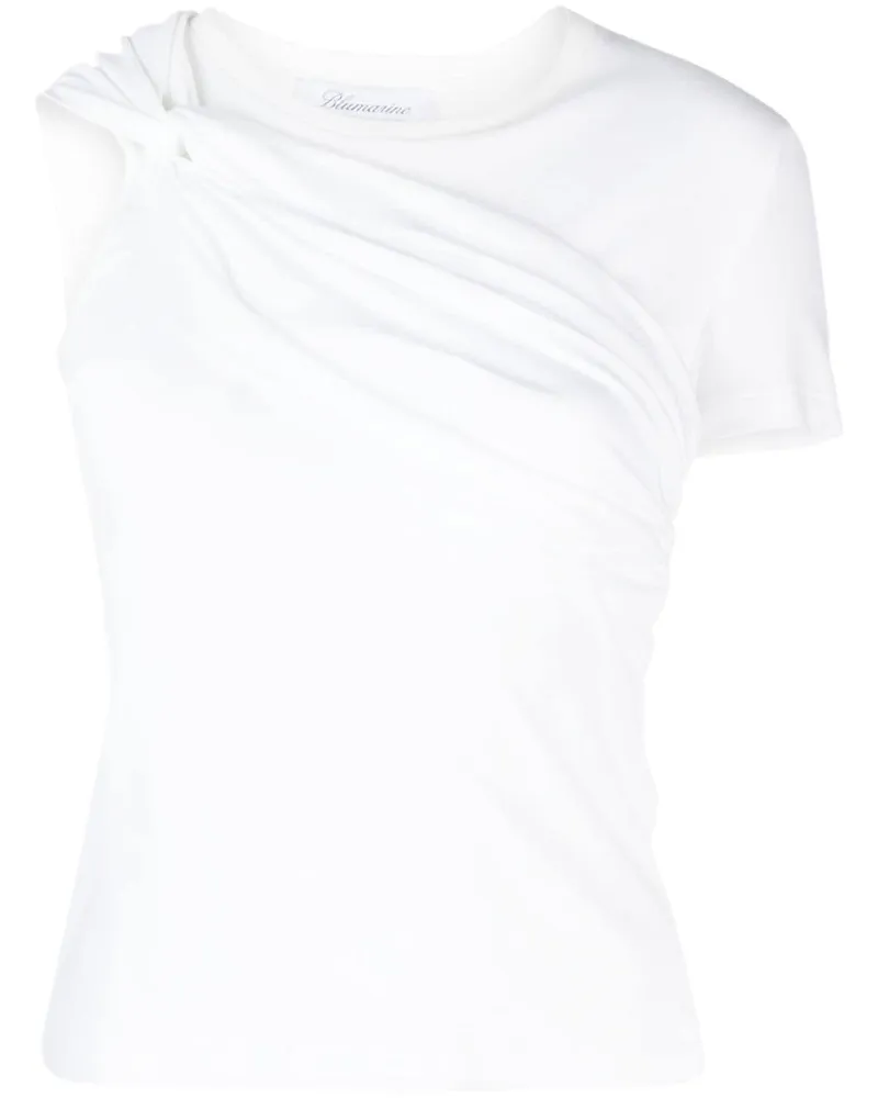 Blumarine Drapiertes T-Shirt - Weiß Weiß