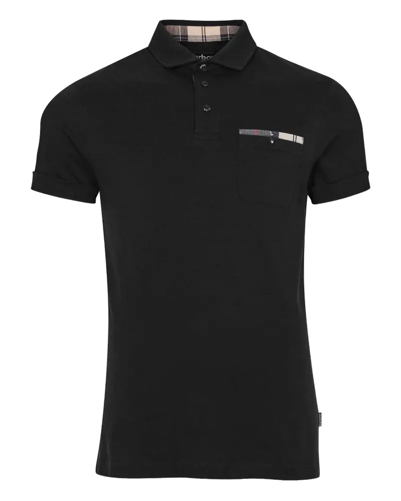 Barbour Poloshirt mit Brusttasche - Schwarz Schwarz