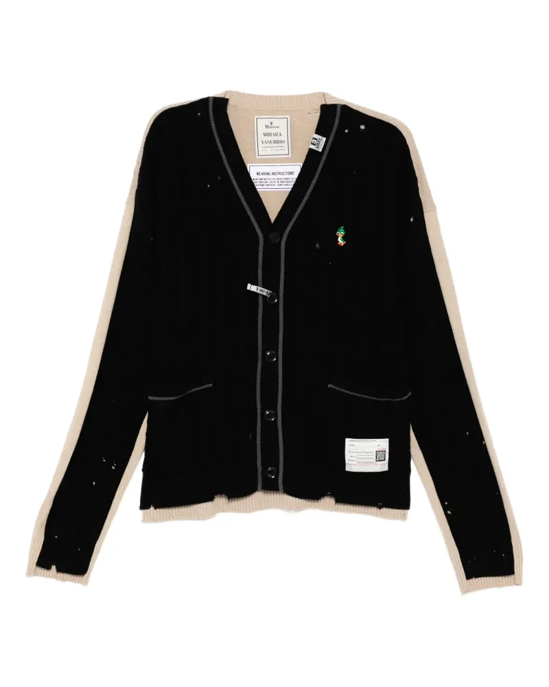 MIHARAYASUHIRO Cardigan mit Logo-Stickerei - Schwarz Schwarz