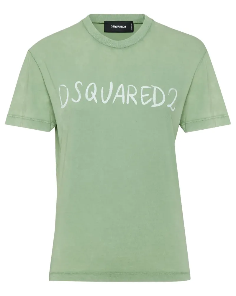 Dsquared2 T-Shirt mit Logo-Print - Grün Grün