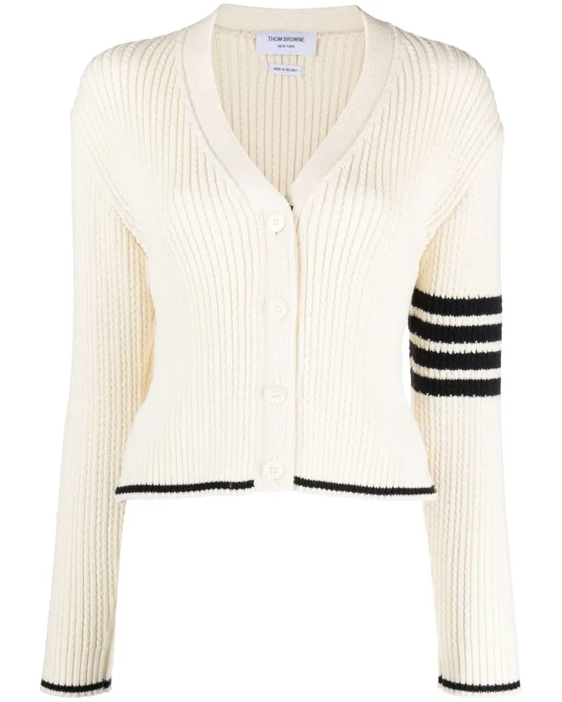 Thom Browne Cardigan mit Streifendetail - Weiß Weiß