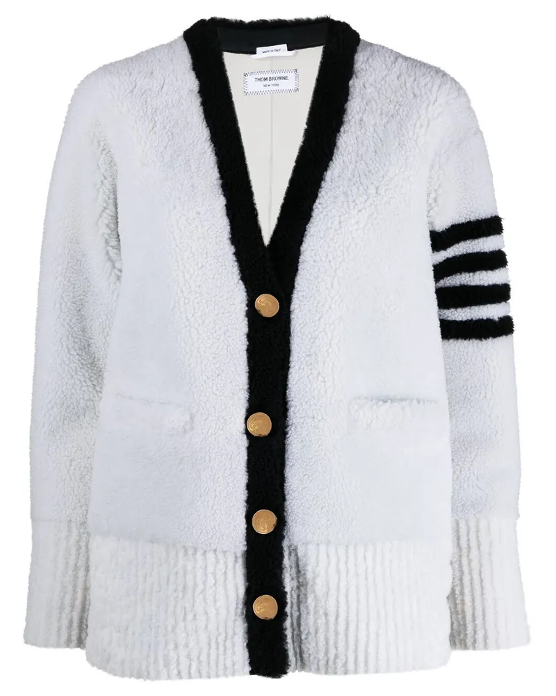 Thom Browne Cardigan mit vier Streifen - Weiß Weiß