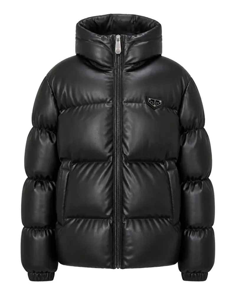 Philipp Plein Steppjacke aus Leder - Schwarz Schwarz