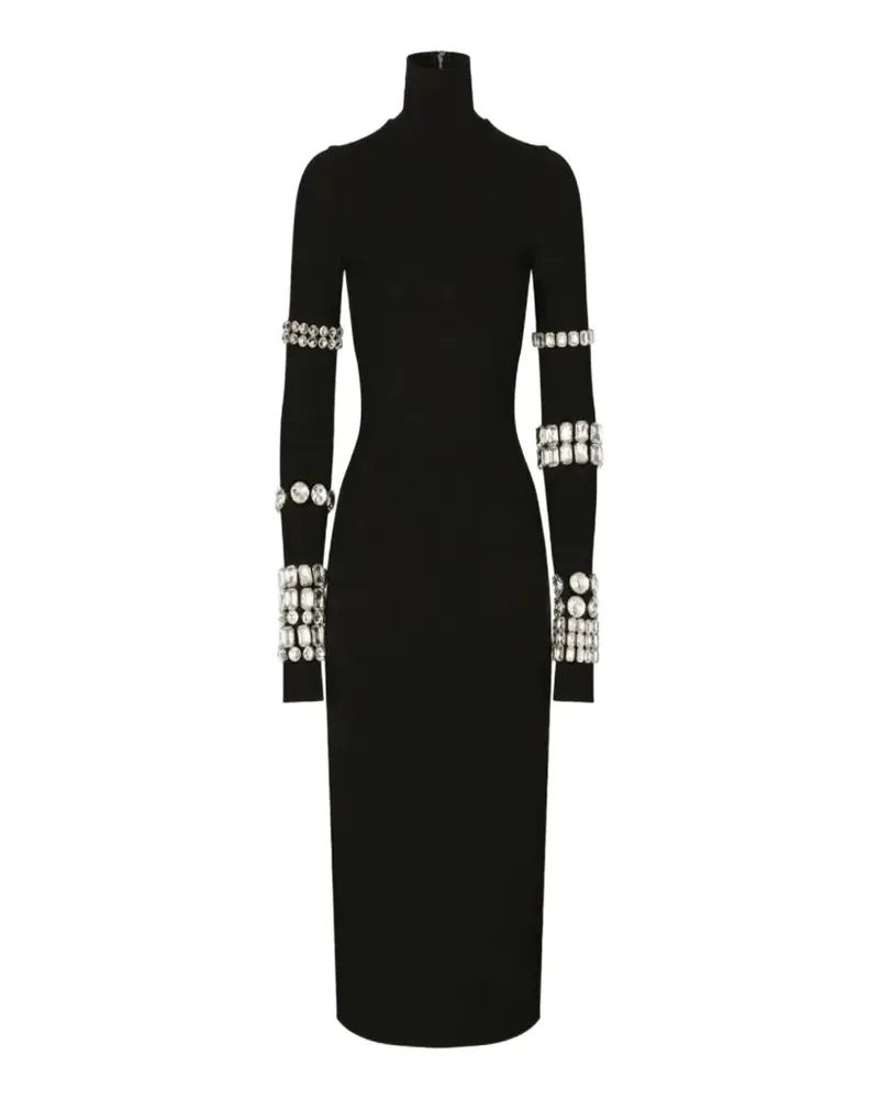 Dolce & Gabbana KIM DOLCE&GABBANA Midikleid aus Milano-Rib - Schwarz Schwarz
