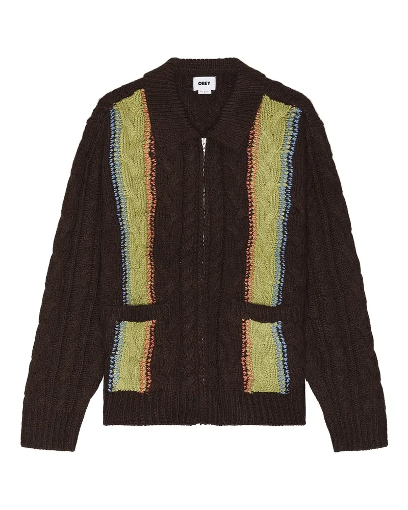 Obey cable-knit cardigan - Braun Braun