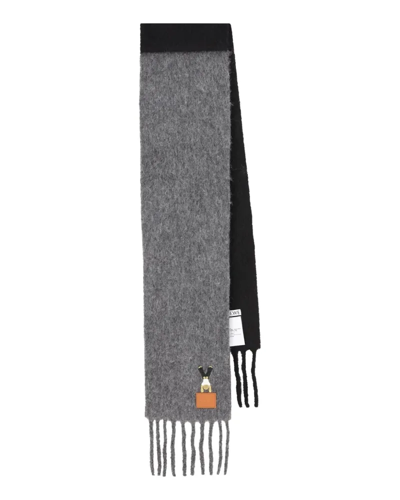 Loewe Schal mit Fransen - Grau Grau