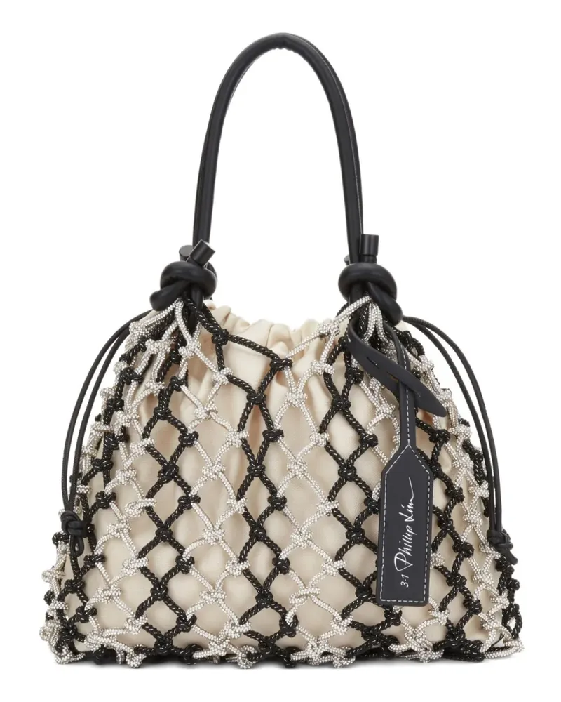 3.1 phillip lim Mini Sac Tote Bag aus geknotetem Netz - Nude Nude