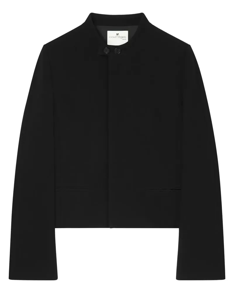 Courrèges Kreppjacke mit Logo - Schwarz Schwarz