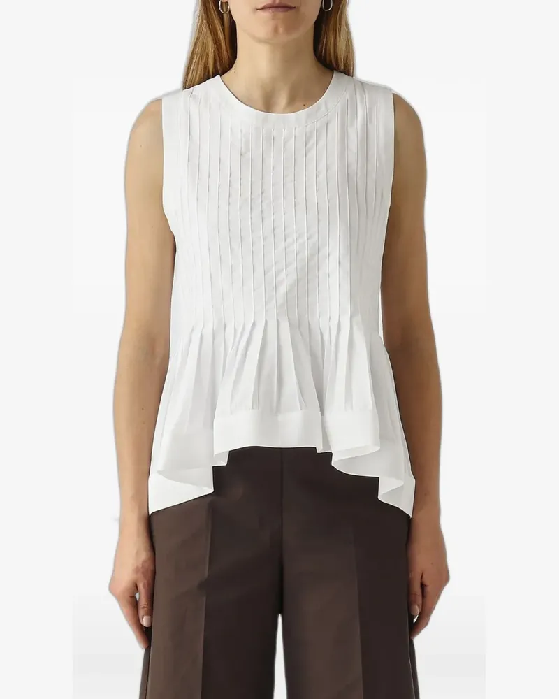MEIMEIJ pleated peplum top - Weiß Weiß