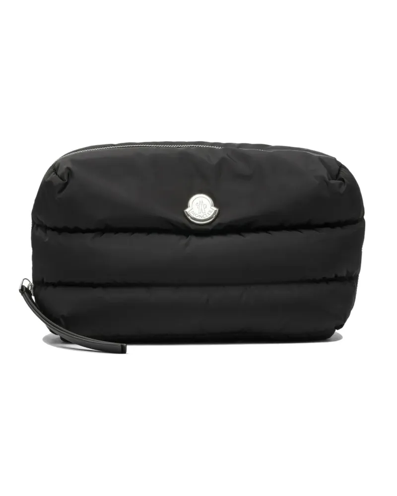 Moncler Caradoc padded logo-plaque make up bag - Schwarz Schwarz