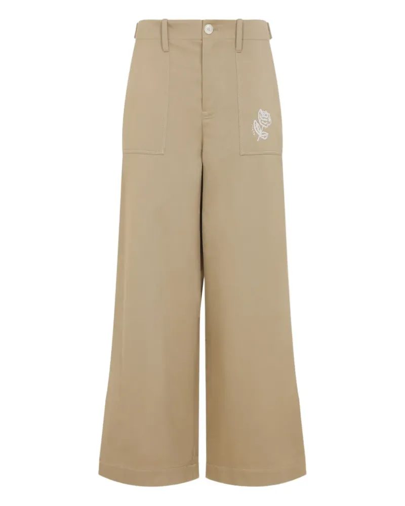 Marni Hose mit Rosenstickerei - Nude Nude