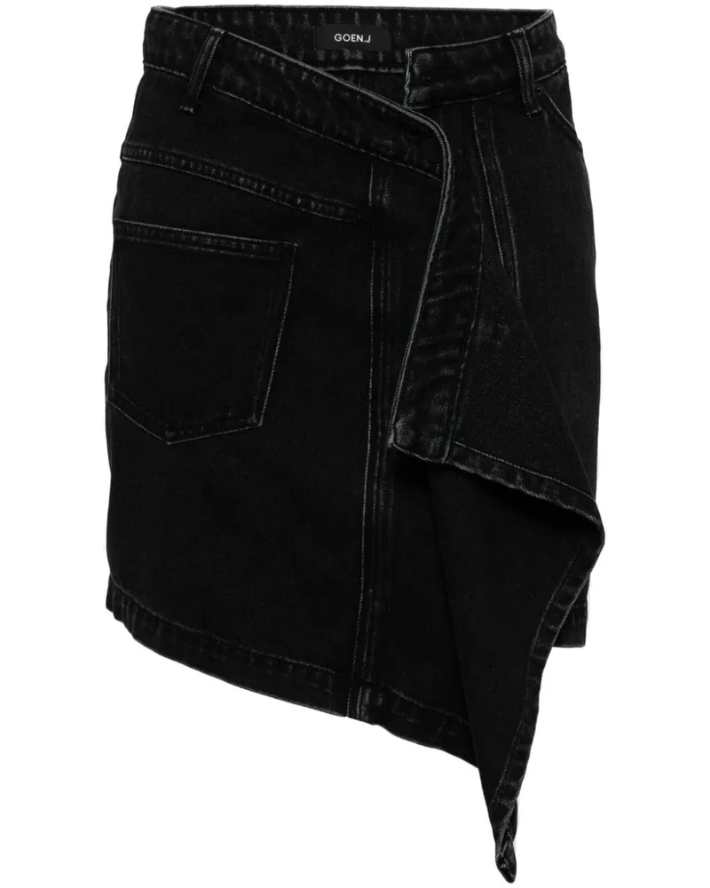 GOEN.J Drapierter Jeansrock Schwarz