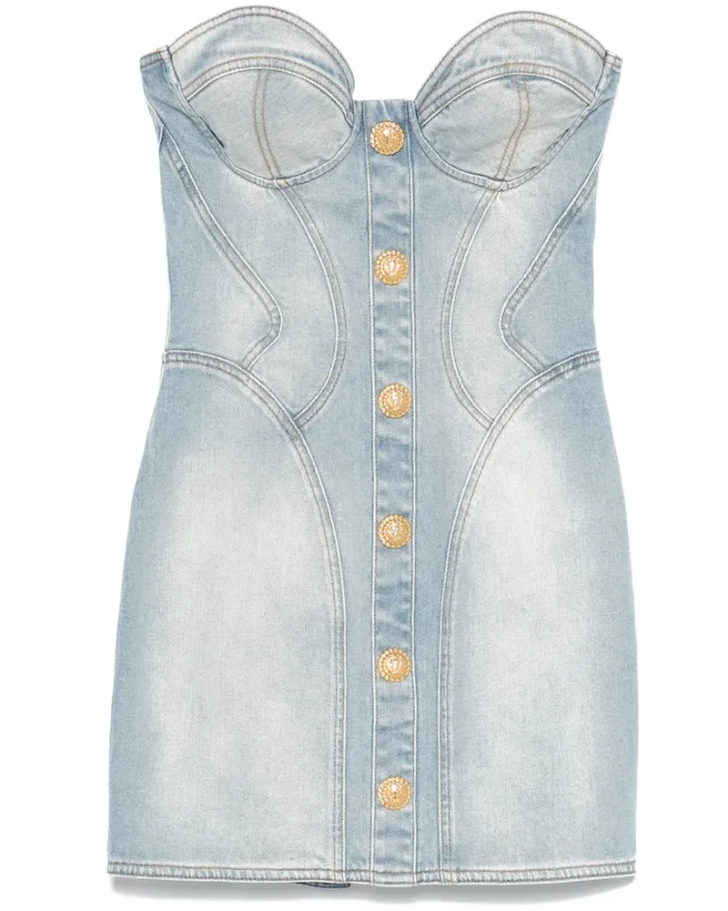 Balmain Klassisches Jeans-Minikleid - Blau Blau