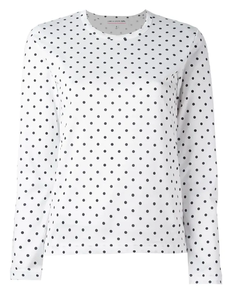 Comme des Garçons Gepunktetes Langarmshirt - Weiß Weiß