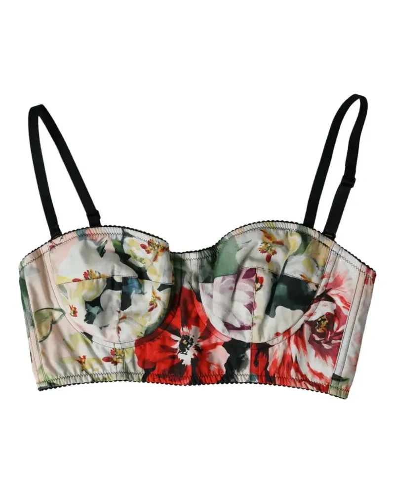 Dolce & Gabbana Satin-BH mit Blumen-Print - Nude Nude