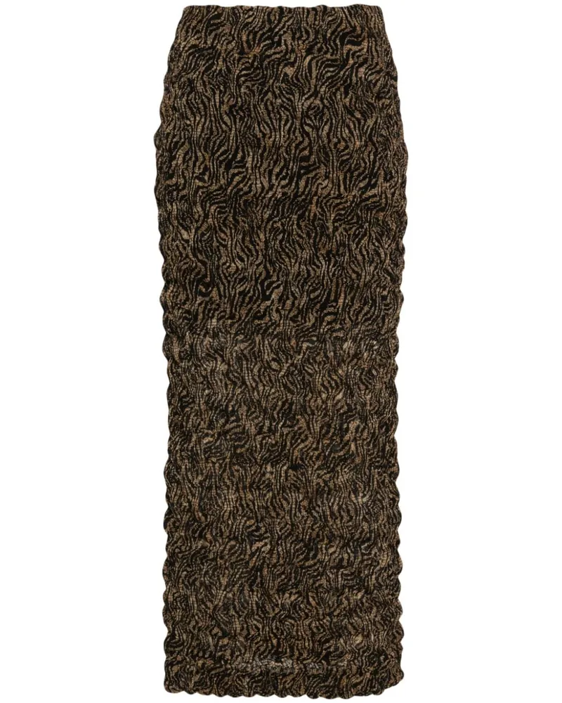 Nanushka Gestufter Rock mit Zebra-Print - Braun Braun