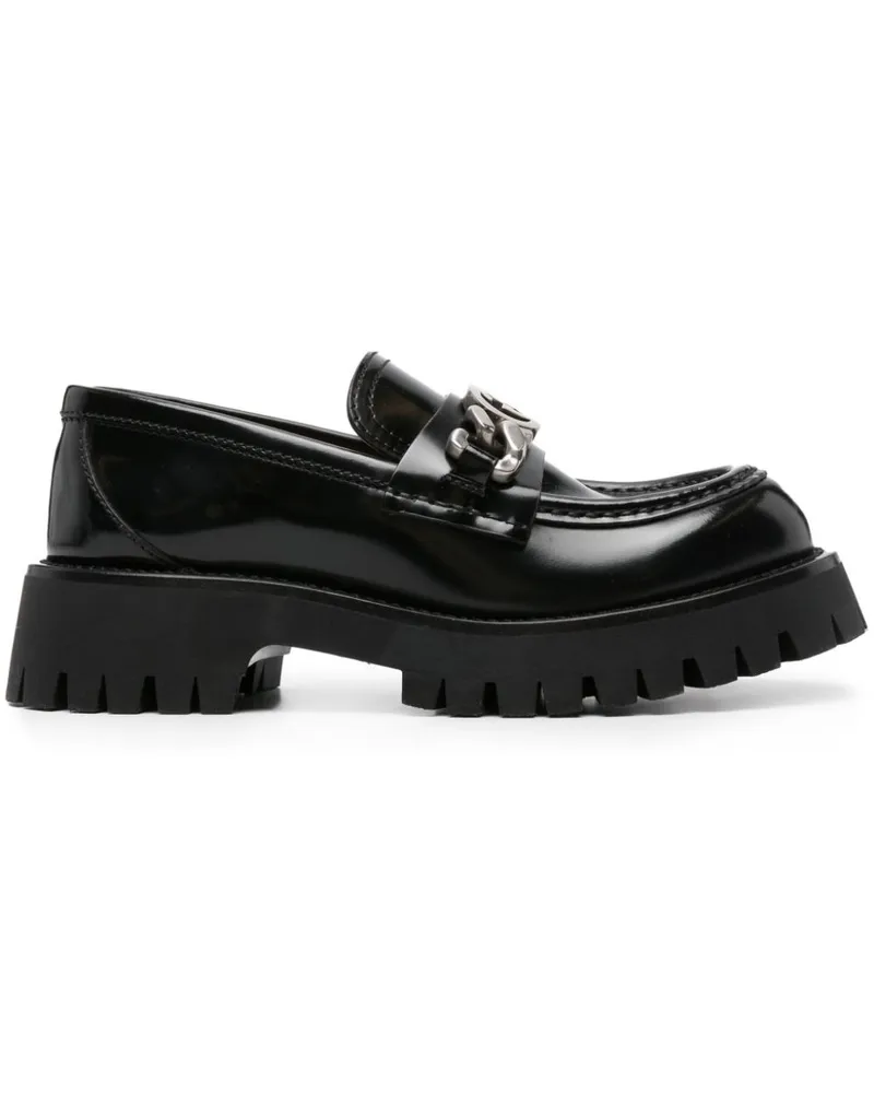 Gucci Loafer mit GG-Kette - Schwarz Schwarz