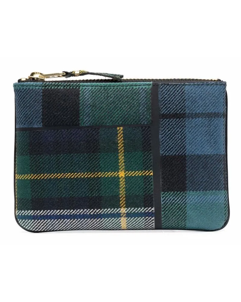 Comme des Garçons Portemonnaie mit Patchwork-Schottenkaro - Grün Grün
