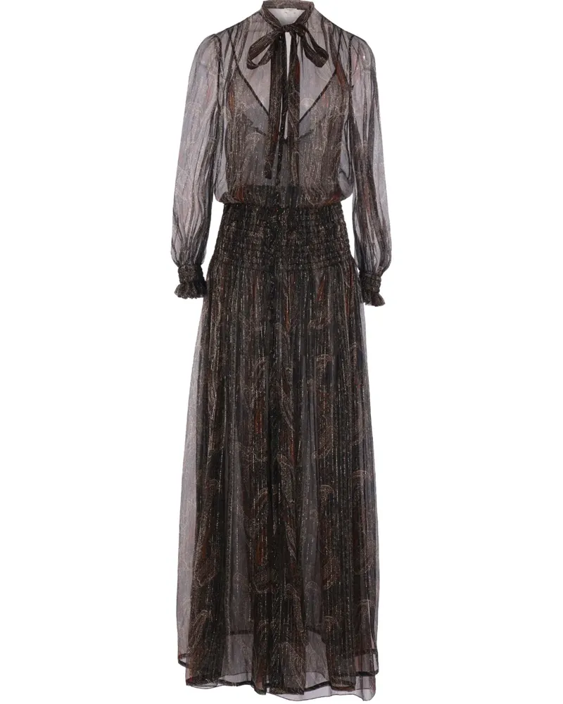 Saint Laurent Kleid mit abstraktem Print - Braun Braun