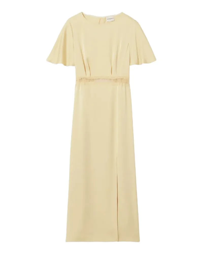 Claudie Pierlot lace-trim open-back midi dress - Gelb Gelb