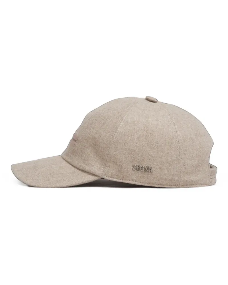 Ermenegildo Zegna Baseballkappe mit Logo-Schild - Nude Nude