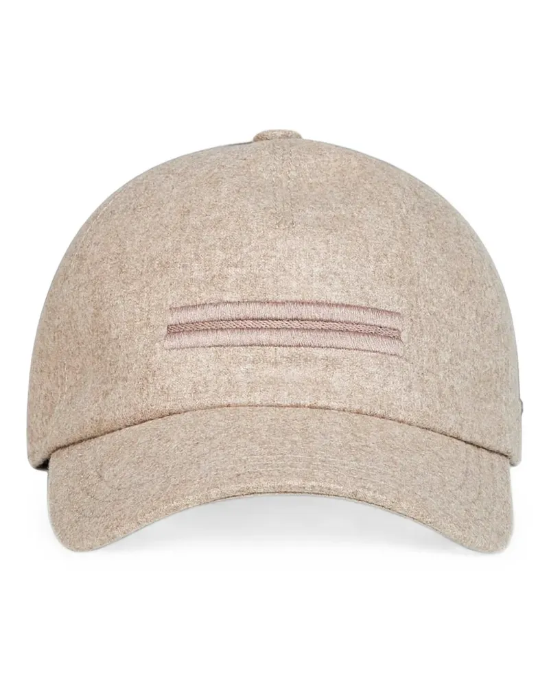 Ermenegildo Zegna Baseballkappe mit Logo-Schild - Nude Nude