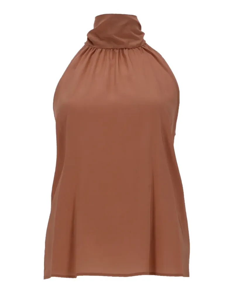 PT TORINO Anita halterneck gathered blouse - Braun Braun