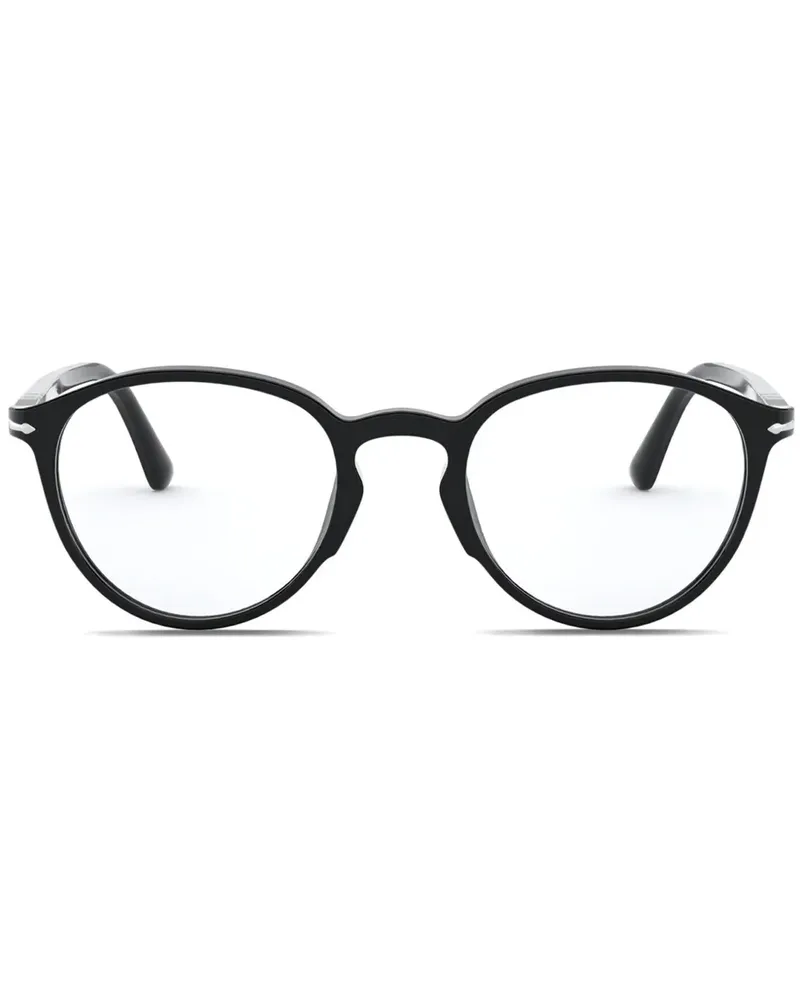 Persol Brille mit rundem Gestell - Schwarz Schwarz