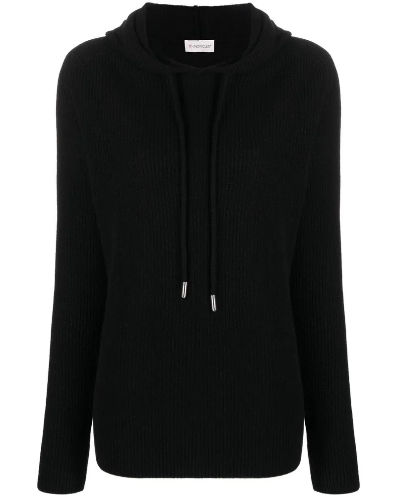 Moncler Hoodie mit Logo-Patch Schwarz