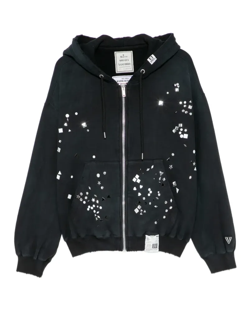 MIHARAYASUHIRO Hoodie mit Nieten - Schwarz Schwarz